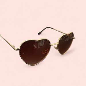 Heart-Shaped Gold Sunglasses